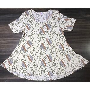 LuLaRoe Koala Print Swing‎ Dress Short Sleeve Casual Comfy Dress Size S